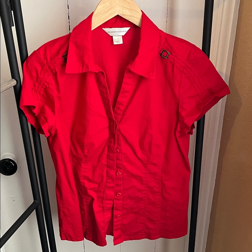 Christopher & Banks Red Blouse